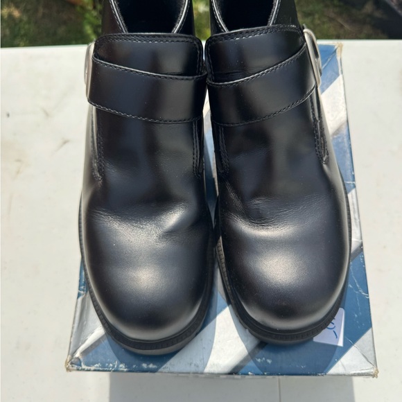 Vtg Sketchers platform ankle boots black leather Y2K 90’s 9.5 men’s - Picture 6 of 8